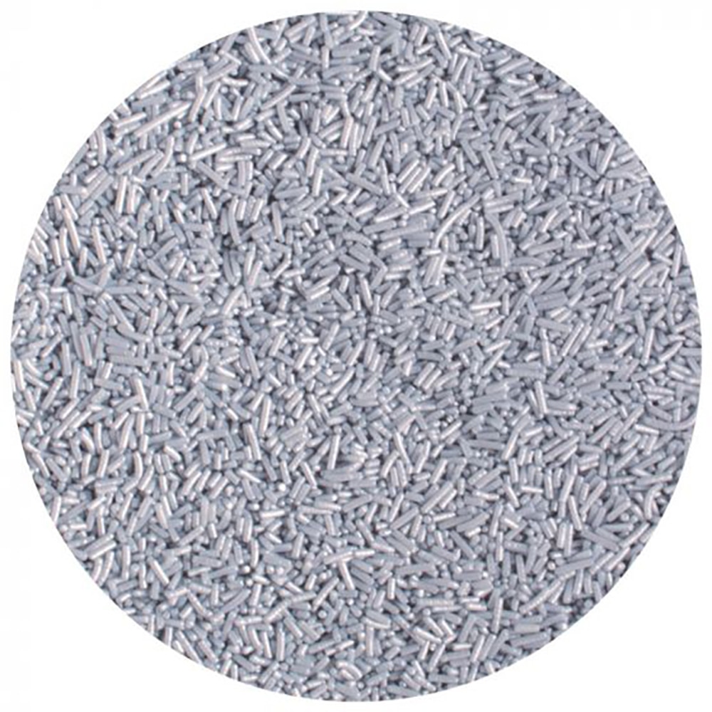 Candy Sprinkle Shimmies – Silver, 22oz Bulk